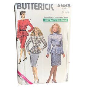 Butterick Misses Jacket Skirt Sewing Pattern Sz 14-18 5898 - Uncut